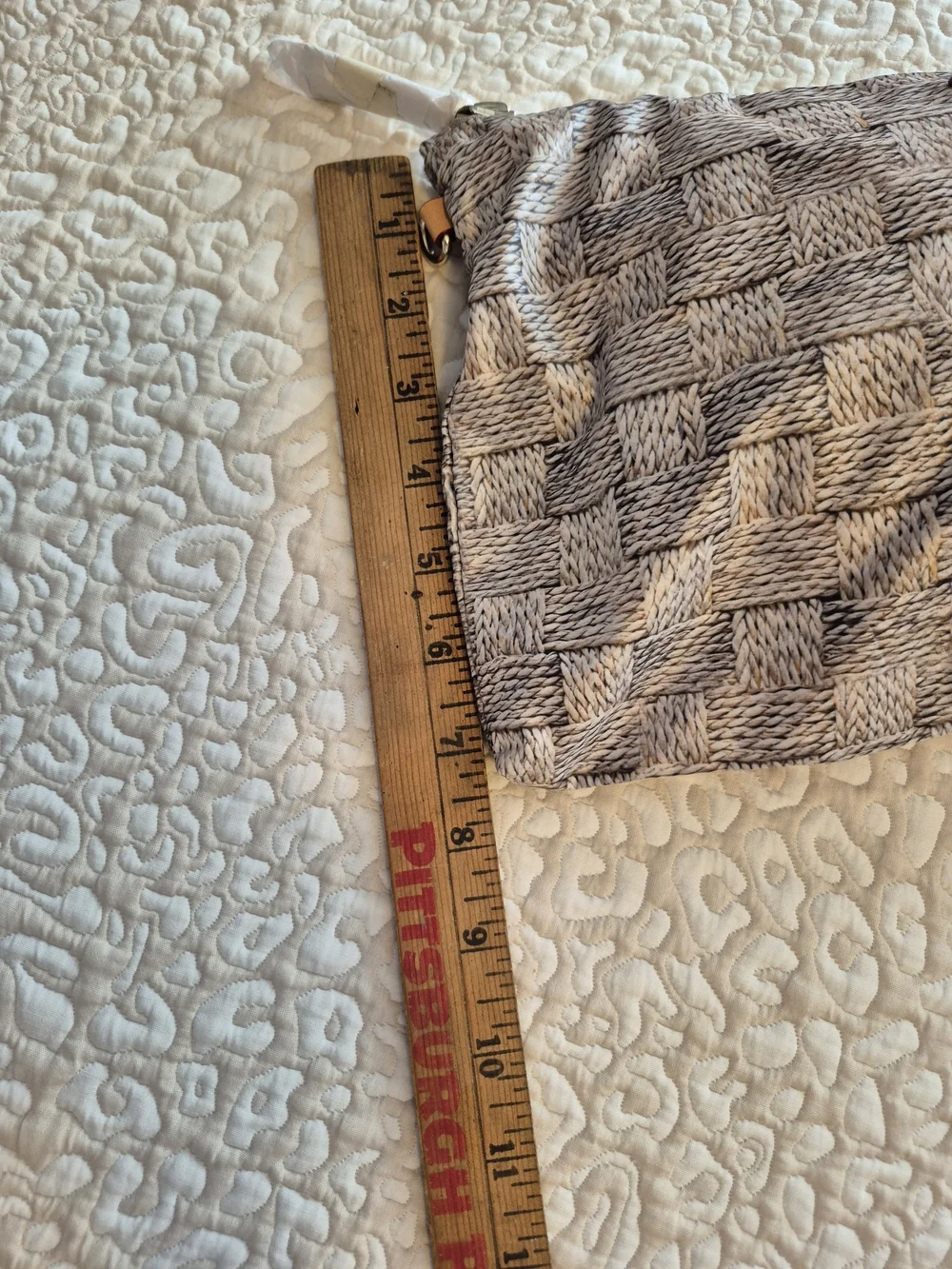 MZ Wallace Jute Pattern Nylon  Pouch - Beige New
